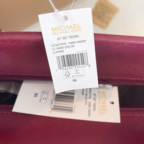 Michael Kors Large Jet Set Burgundy Safianno Leather with Gold Hardware - Picture 8 of 10